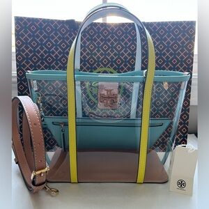 Tory Burch Blake Clear Small Tote Bag Crossbody Bag Clear Multi